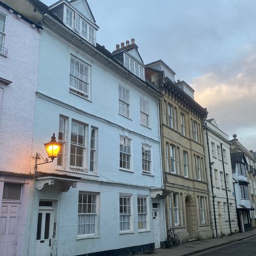 Historic buildings along Holywell Street in Oxford